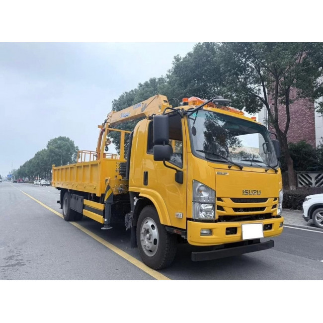 Aerial platform dump truck with a crane ISUZU ELF KV100 4x4, 205 hp.