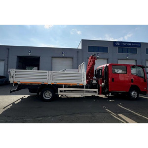 ISUZU ELF (N-series) flatbed truck with XCMG 3.2-ton crane, 2025
